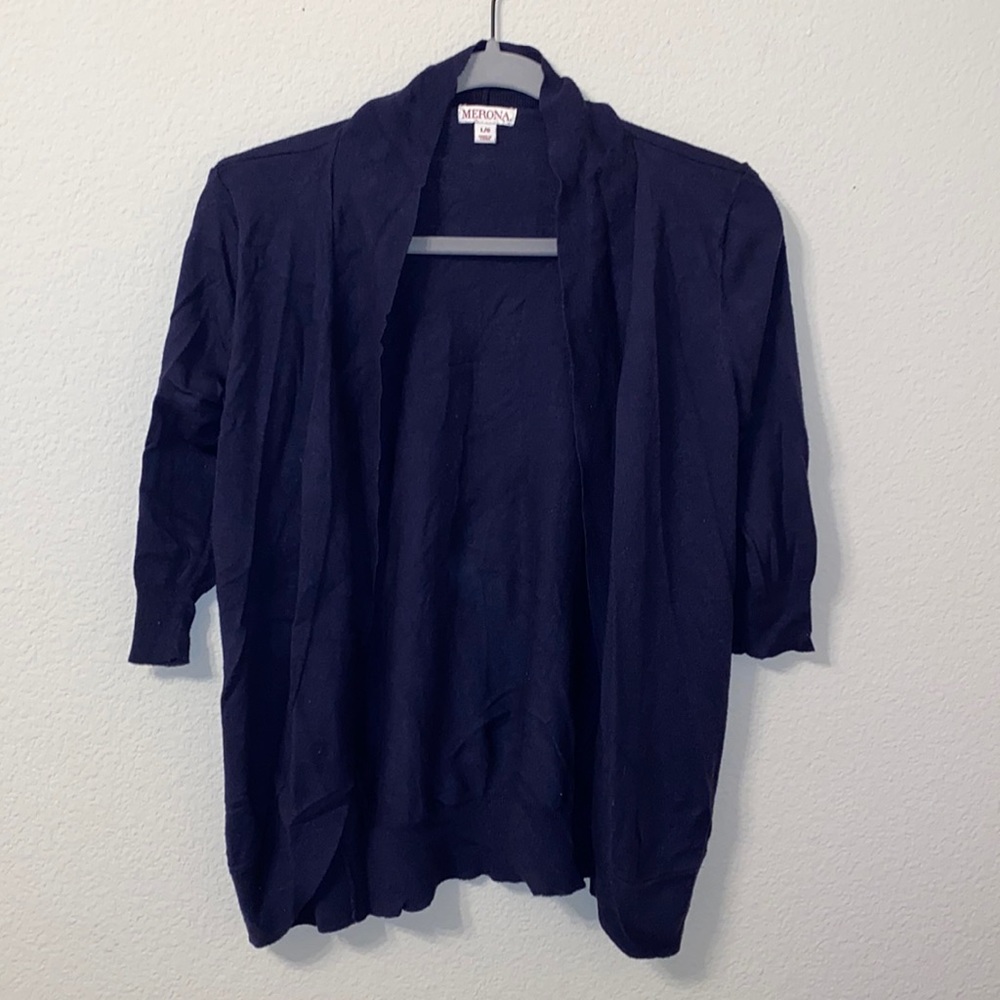 Merona Womens Large Quarter Sleeve Cardigan